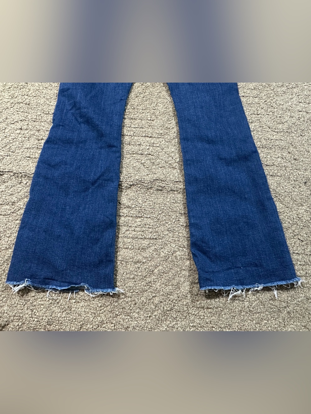 Loft The Slim Flare Denim Blue Jeans Womens High Rise Raw Hem Size 27/4 Petite - Picture 6 of 12